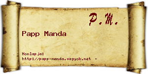Papp Manda névjegykártya